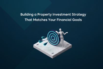 Artist mannequin leaning on a target bullseye symbolizing a property investment strategy