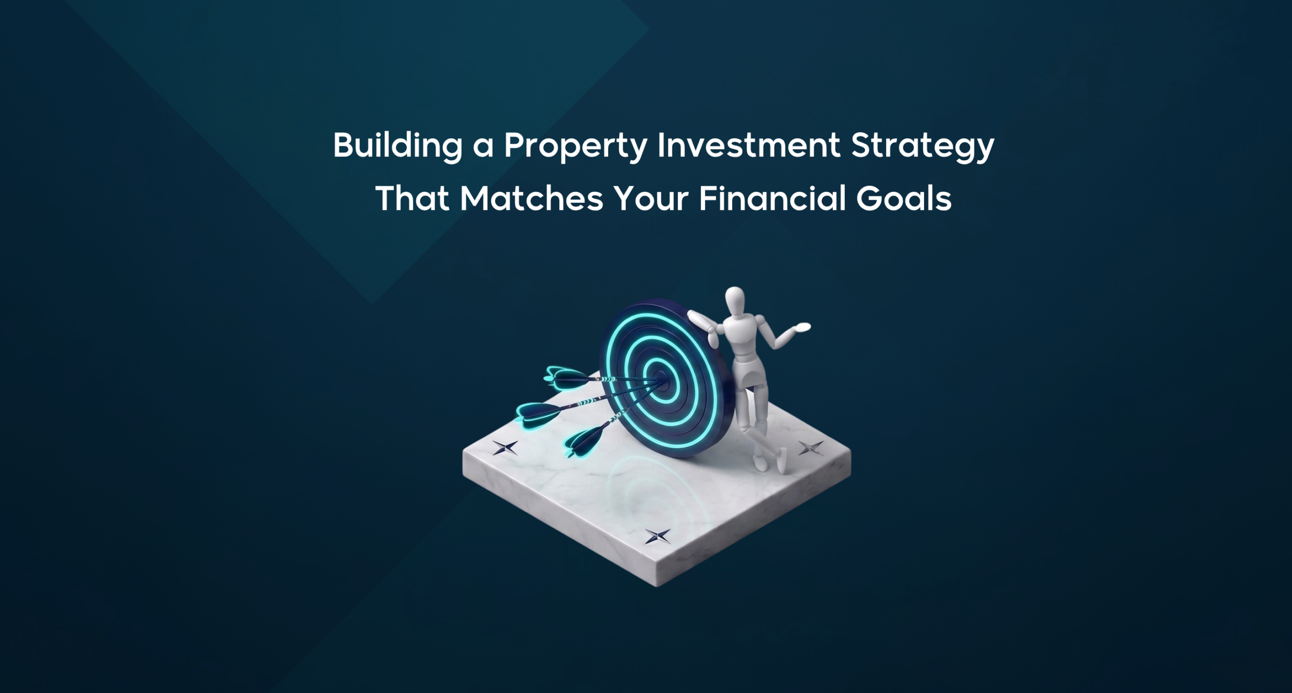 Artist mannequin leaning on a target bullseye symbolizing a property investment strategy