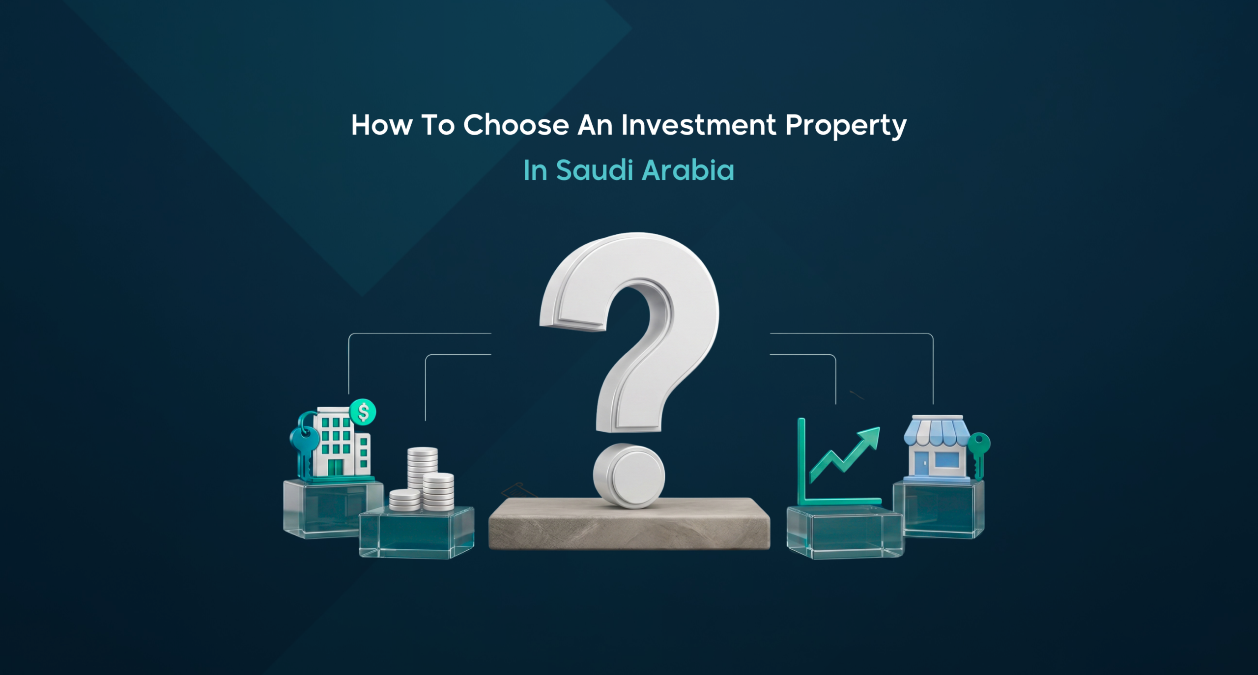 How to Choose an Investment Property in Saudi Arabia, with real estate, property investment, and growth icons